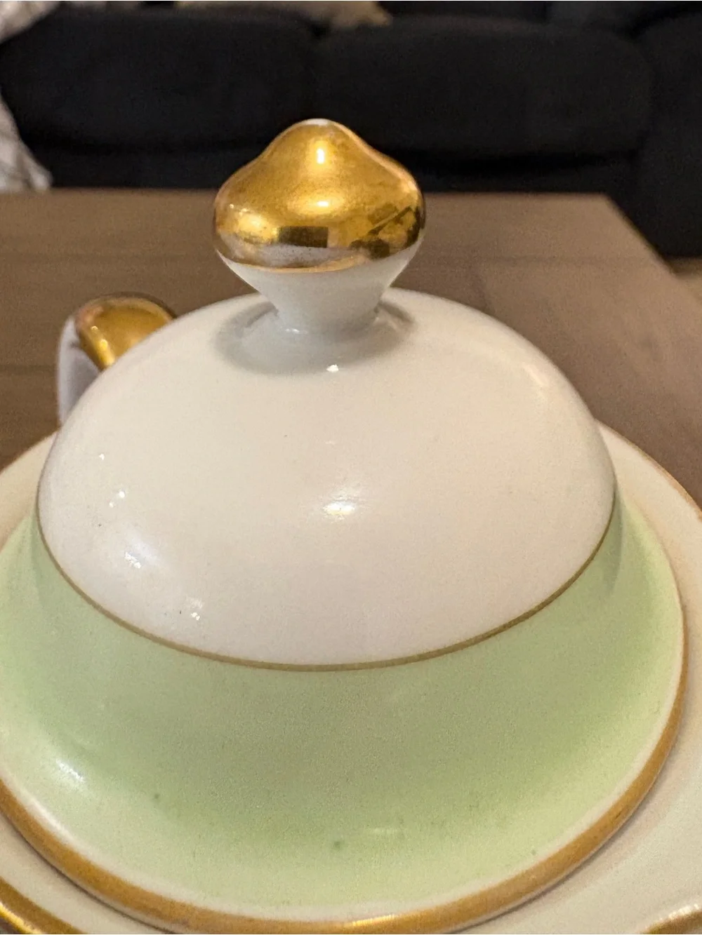 Vintage Nippon Hand Painted Porcelain Pitcher / Pot –Gold Detail